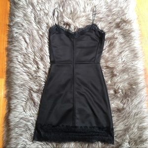 XS Sexy Lace Black Slip Dress